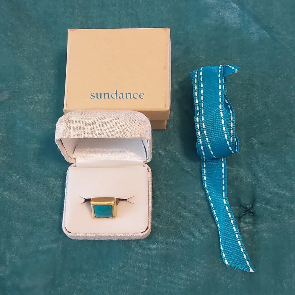 Sundance Phenomena Turquoise 24kt And Oxidized Sterling Silver Ring - Picture 5 of 5